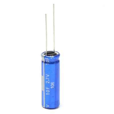 China Cylindrical Farad Super Capacitor 10F 2.7V Radial 10X30 For Solar Lamp for sale