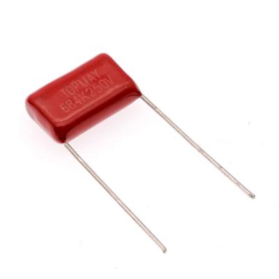 China CL21 684K250V Metalized Polyester Film Capacitor 0.68uF Capacitance for sale