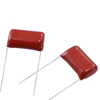 China 630V Metalized 100nF Polyester Capacitor CL21 104J630V Pitch 15mm for sale