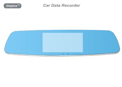 China 1080P se doblan grabador de datos del coche de la lente, cámara del espejo de la vista posterior de 5 pulgadas en venta