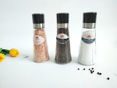 中国 Competitive Glass Pepper spice grinder Hand-operated Salt & Pepper Mills, Glass & Metal Pepper Grinder 販売のため
