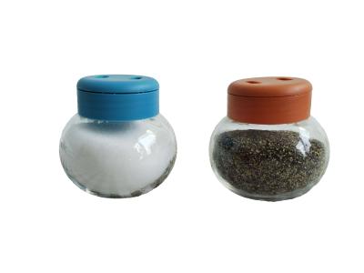 China Vinegar Plastic Cap Round Big Belly Glass Spice Jars 54mm for sale