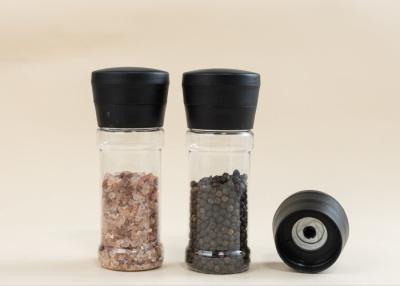 China Clear Plastic Refillable Salt And Pepper Mills Grinder Ceramic Core for sale