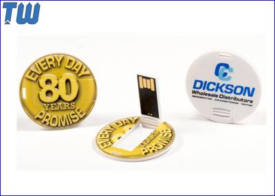 Mini Round Slim Card Medal 2GB Thumb Drives 3D UV Digital Printing