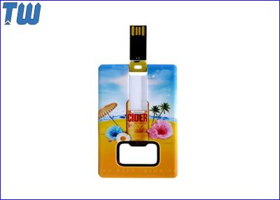China Durable Card Bottle Opener 8GB USB Drives Full Color Digital Printing for sale