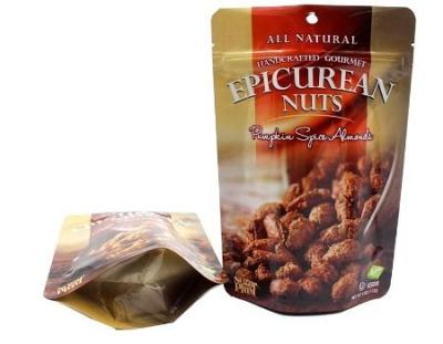 China Custom Printed Kraft paper Sunflower seeds Peanut Pistachios Ziplock Window Hazelnuts Pouch Macadamia Nuts Packaging Bag for sale