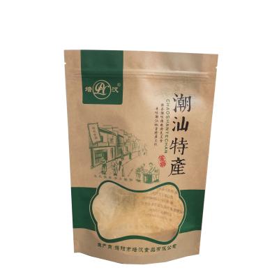 China Kraft Paper Plastic Stand Up Pouches Zip lock Food Grade Reclosable Bags Custom Printed Crisp Packet for sale