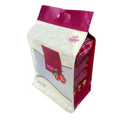 China Gusseted Breakfast Cereal Plastic Flat Bottom Packaging Bag for Muesli & Granola Packaging for sale