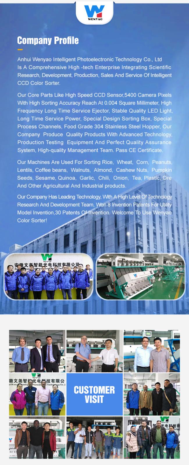 WENYAO Rice Sorting Machine AI Intelligent Digital CCD Camera Fine Screening Color Sorter for Parboiled Rice Flour Mill 99.99%