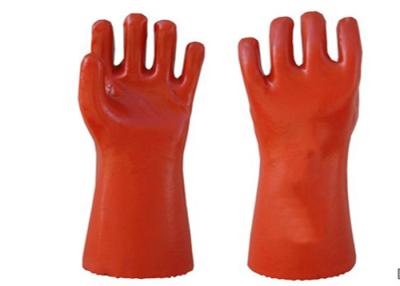 China Überzogene Handschuhe chemischer Beweis PVCs nicht giftig für Maschinerie-Herstellung zu verkaufen