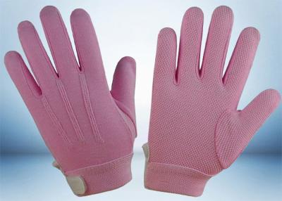 China Dyed Colors Cotton Work Gloves Magic Tape On Wrist 145gsm Fabric Weight for sale
