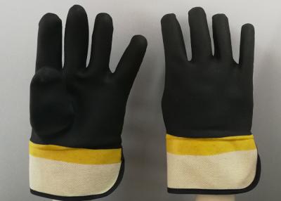 China Fine Sandy Finish PVC Coated Gloves Handling Abrasive Materials Liquid Proof for sale
