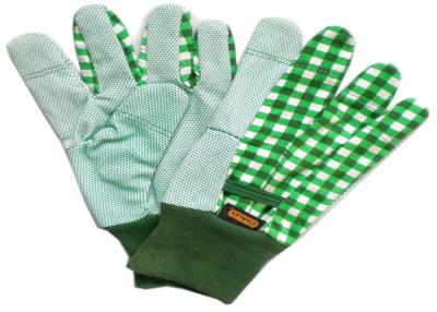 China Gardening Working Cotton Drill Gloves Beautiful Patterns With Knit Wrist for sale