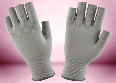 China Nylon Knitted Working Hands Gloves Half Fingerless With Customized Dots for sale