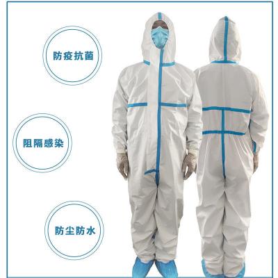 China Dispoable waterproof dustproof Protective Clothing made of PP and PE Laminating 65g for sale