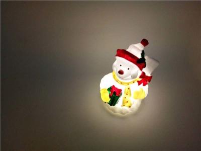 China High Quality Wireless Christmas LED Decoration Mini Light up Snowman Plastic Toy for sale