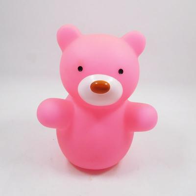 China Eco-friendly Plastic Pink LED Bear Electronic Night Light Toys for Kid for sale