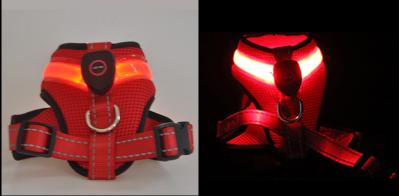 China Top quality Flexible Soft Mesh Polyester Pet USB Rechargeable Led Dog Harness for sale