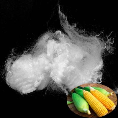 China Siliconized Bio - Based Materials Raw White 100% PLA Fiber 6D×64mm For Filling for sale