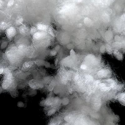 China Poliéster branco puro Hollowfibre, fibra alta da bola do poliéster da elasticidade à venda