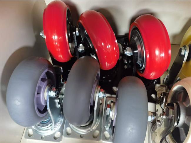 Caster wheel set configurations showing different mounting options