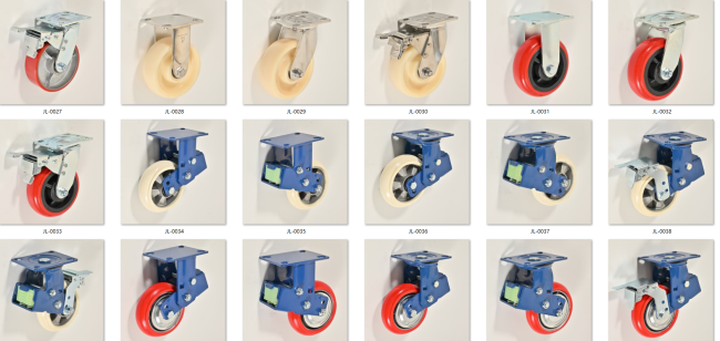 Industrial heavy-duty caster wheel with spring shock absorption system