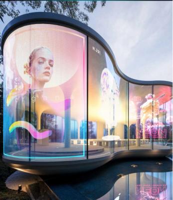 Chine Panneau d'affichage visuel ultra-mince TV de Signage de Digital de mur de film auto-adhésif transparent d'affichage à LED à vendre