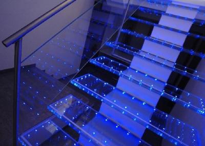 China 14mm Staircase PVB Laminated LED Glass Panel Insulative Environmental for sale