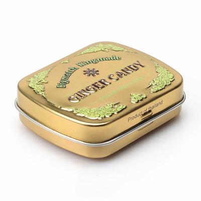 China Cheap Mint Tins Gold Color Printed Small Tin Box with Lid Vintage Mint Tins for sale