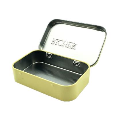 China Child Resistant Design Mint Tins with Flip Lid Embossed Metal Tins Wholesale Small Tin Cases for sale