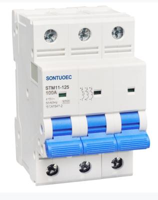 China Sontuoec 3p 100a MCB Circuit Breaker Din Rail For Lighting for sale
