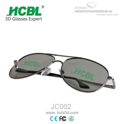 China Metal Frame Ray-Ban 3D Glasses Circular Polarized with 0.72 - 1.00mm Filter Lens for sale