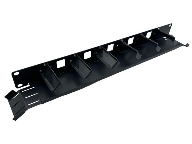 Horizontal Fiber Optic Cable Manager 1U Rackmount with 6 cable rings