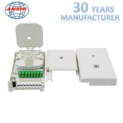 China Waterproof 8 Core Wall Mount FTTH Distribution Box With PLC Splitter for sale