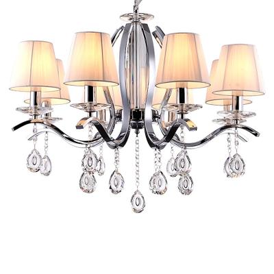 China Metal chandelier with glass crystals 6/8 Lights with lampshade (WH-MI-53) for sale