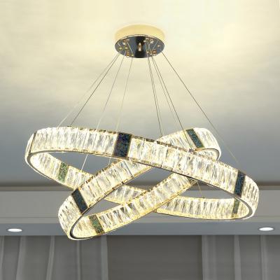 China Led Crystal Chandelier For Living Room Creative Design Green Ring Chandelier(WH-CY-236) for sale
