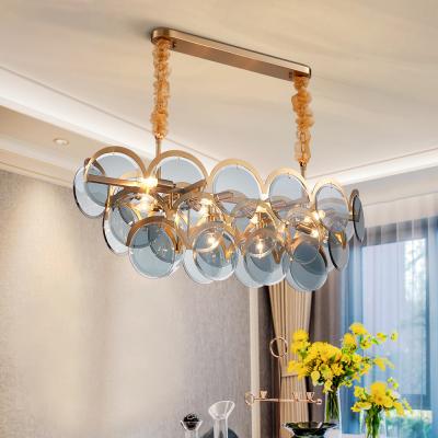 China Modern chandeliers for living room home decor rectang smoke gray glass Blue Chandelier(WH-MI-312) for sale