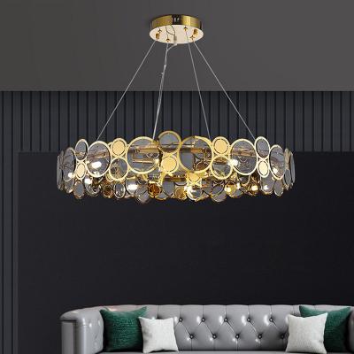 China Modern chandelier lighting smoke gray glass round hanging lamp house lights(WH-MI-322) for sale