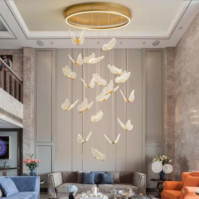 China Pendant Chandelier For Ladder Revolving Staircase Butterfly Lighting（WH-NC-83) for sale