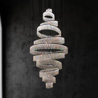 China Modern Staircase Chandeliers For Living Room Lobby Club Luxury Ring Lights(WH-NC-90) for sale