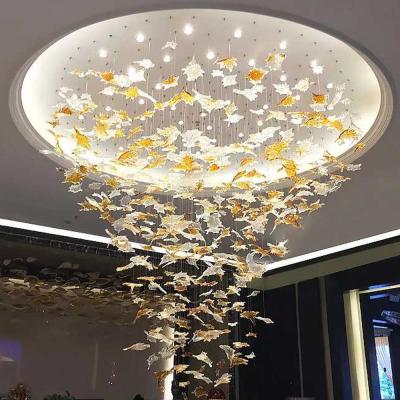 China Art Designer Large Hotel Lobby Chandelier Maple Leaves Chandelier(WH-NC-96) for sale