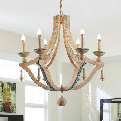 China Solid wood chandeliers nordic turquoise lighting loft decor living room coolest chandelier(WH-CI-150) for sale