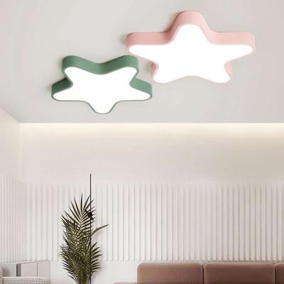 China Modern creative LED ceiling lamp pink blue star baby kids children's room flush ceiling light(WH-MA-191) for sale
