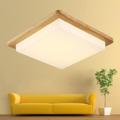 China Nordic wood square LED celling lights wood color modern minimalist Chinese ceiling lights(WH-WA-33) for sale
