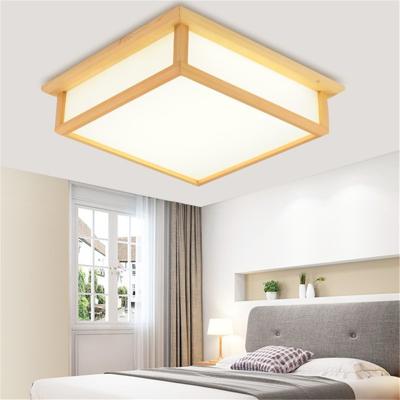 China Japanese wooden square led ceiling light minimalist modern bedrooms lamp(WH-WA-34) for sale