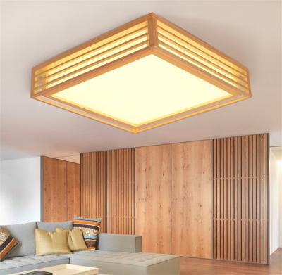China Natural wood living room lamp Japanese style led home ceiling light(WH-WA-35) for sale