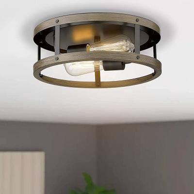 China Iron Retro Loft Ceiling Lamp Imitation Wood Grain Kitchen Living Room vintage ceiling light(WH-LA-33) for sale