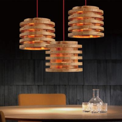 China Creative wood Pendant Light Indoor Dining Room Foyer Home Adornment Pendant Light(WH-WP-44) for sale
