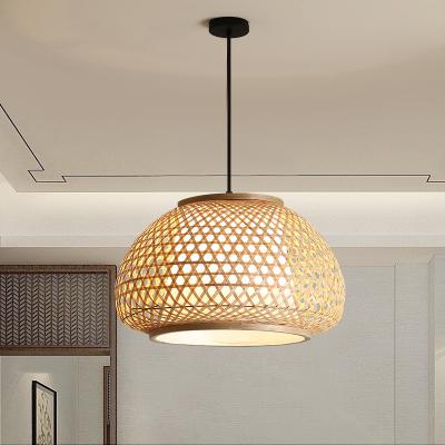 China Hand-woven ceiling hanging lamps vintage Chinese style bamboo pendant lights(WH-WP-53) for sale