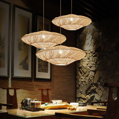 China UFO Shades Rattan Lamp Creative Chinese Style Pendant Lights Wooden Suspension lamp（WH-WP-54) for sale